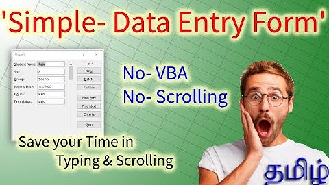 Create a Simple Automated Data Entry Form without VBA in Excel in Tamil | Excel2Grow