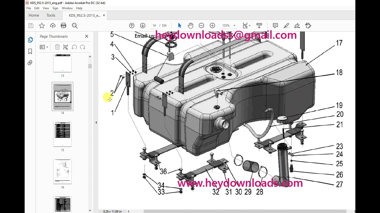 Belarus 952.5 with D-245.5S3B engine Tractor Parts Catalogue & Assembly Manual 952.5-0000010 KDS