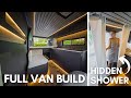 FULL VAN BUILD IN 15 MINUTES | DIY Modern Campervan with Convertible Shower / Bathroom for Vanlife!