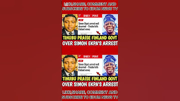 BREAKING:🔥Tinubu Praises Finland Govt  for Simon Ekpa