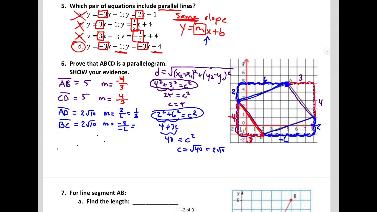 Geometry Unit 5 Review KEY (with Bailey) - YouTube