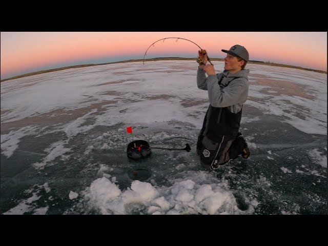 Chasing Flags! Tip-Up Ice Fishing A New Lake! Best Spot To Find The Most  Fish? 