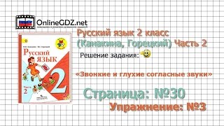 Страница 30 Упражнение 3 «Звонкие и глухие…» - Русский язык 2 класс (Канакина, Горецкий) Часть 2 Страница 30 Упражнение 3 «Звонкие и глухие…» - Русский язык 2 класс (Канакина, Горецкий) Часть 2