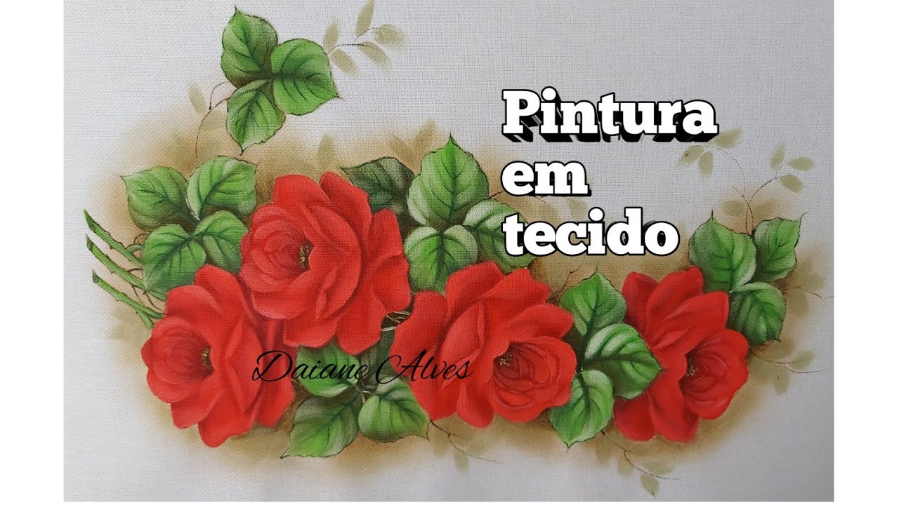 Pintura em tecido Como Pintar folha dica de cortes da rosa e acabamentos da pintura (Daiane Alves )😍