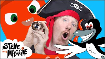 Halloween Sea Monsters Pirate Story for Kids from Steve and Maggie | Finger Family | Trick or Treat