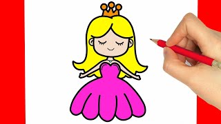 HOW TO DRAW A PRINCESS EASY - HOW TO DRAW A CUTE PRINCESS EASY