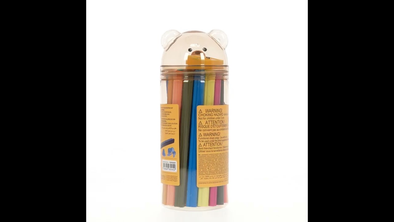 Set de 24 Crayons de Couleur avec Taille-crayon - Teddy Friends