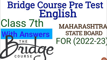 Bridge Course 2022-23 Pre-test 7th English | Class 7th English Bridge Course Pre test |