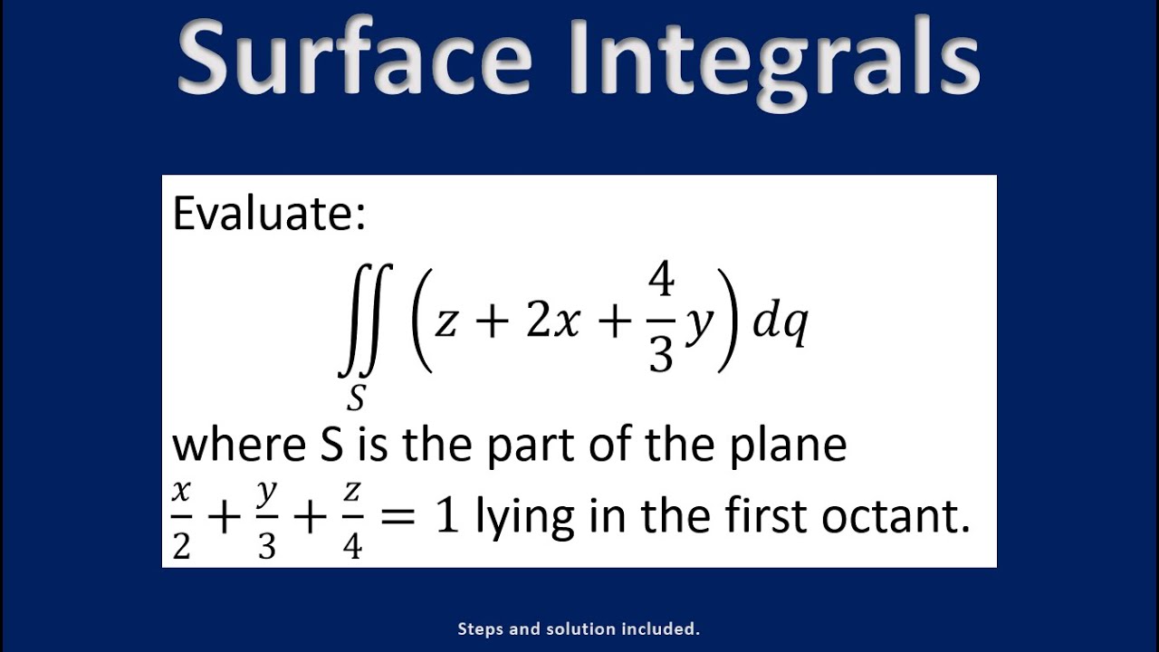 Surface Integrals & Area EXPLAINED (Calculus 3) - Example 023