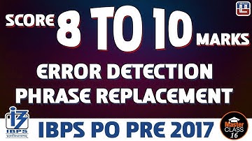 Master Class | Score 8 to 10 Marks | Error Detection | English | Lecture 16 | IBPS PO 2017