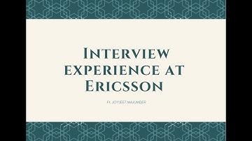 Interview Experience at Ericsson || All questions and their answers || HR and PI rounds || IT Jobs