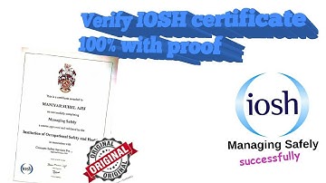 How to verify IOSH certificate easily|IOSH certificate verify online