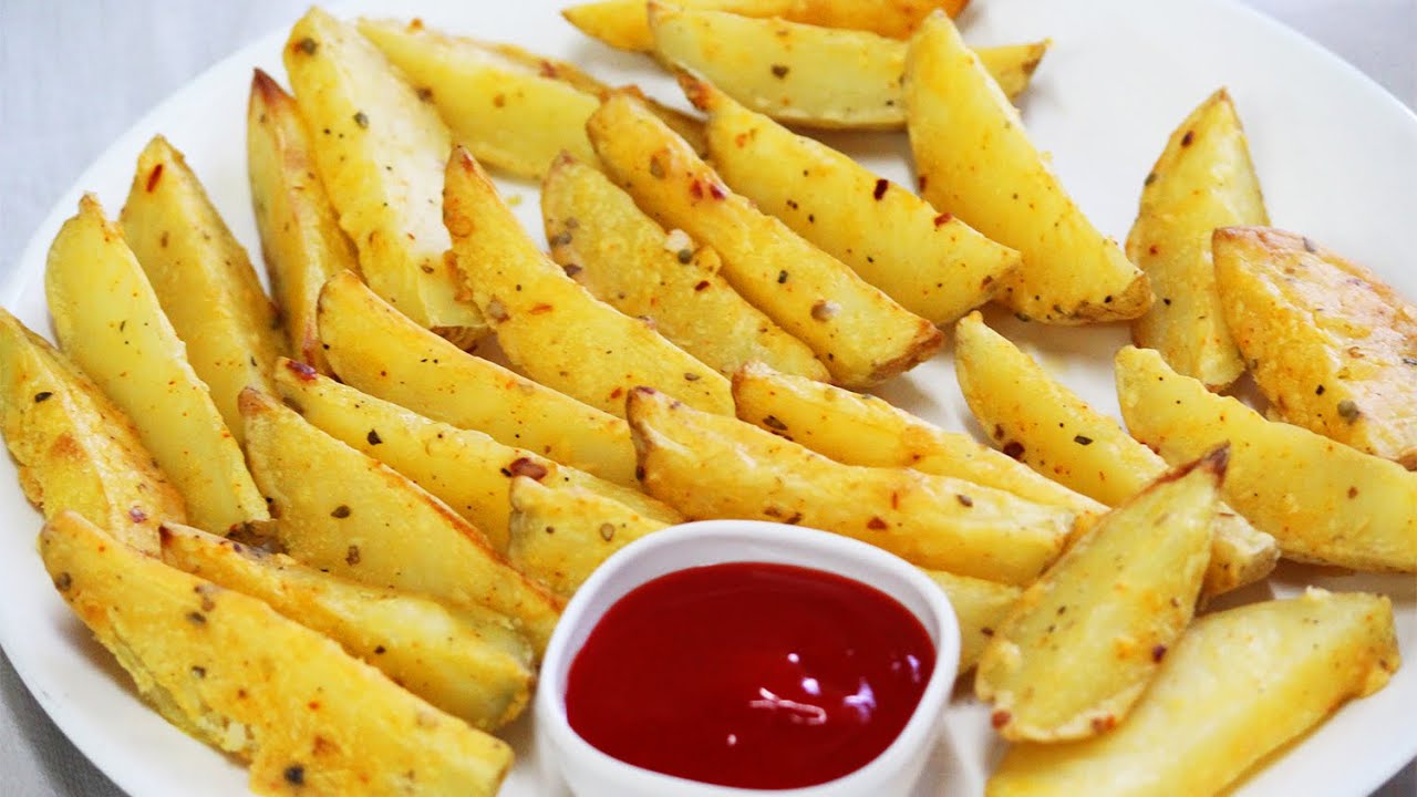 Baked Potato Wedges | पोटैटो वेजेस | No frying | Cafe style Potato Wedges - YouTube