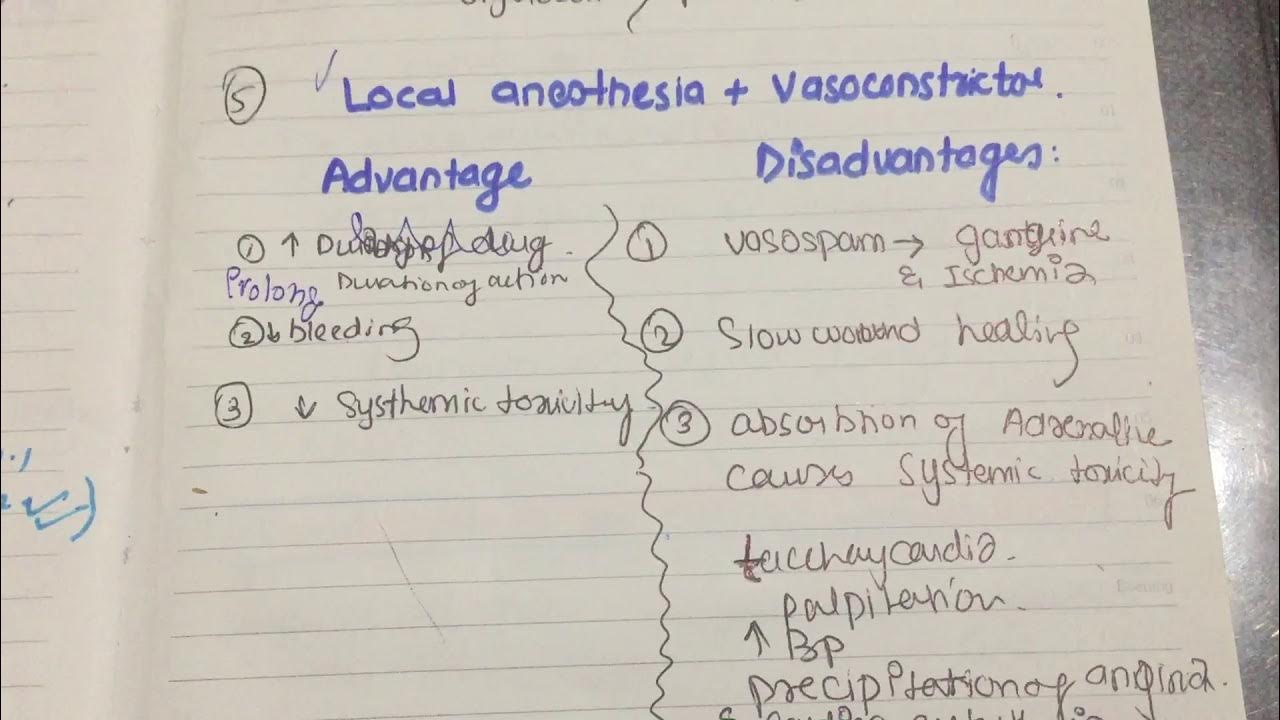 local anesthetic with vasoconstrictor pharmacology easy explanation