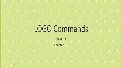 12/09/2020 || class 4|| sub. Computer|| chapter 6|| LOGO COMMANDS