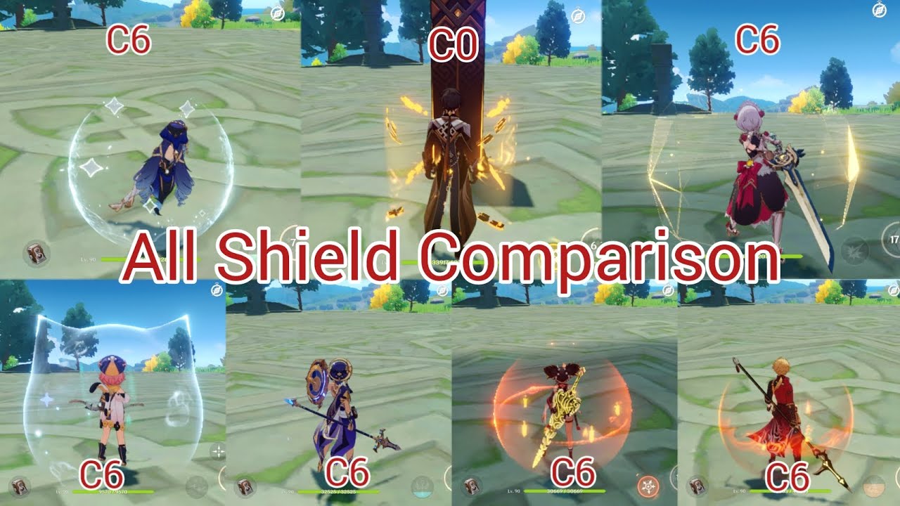 All SHIELD COMPARISON #genshinimpact #shield #genshinimpactgameplay ...