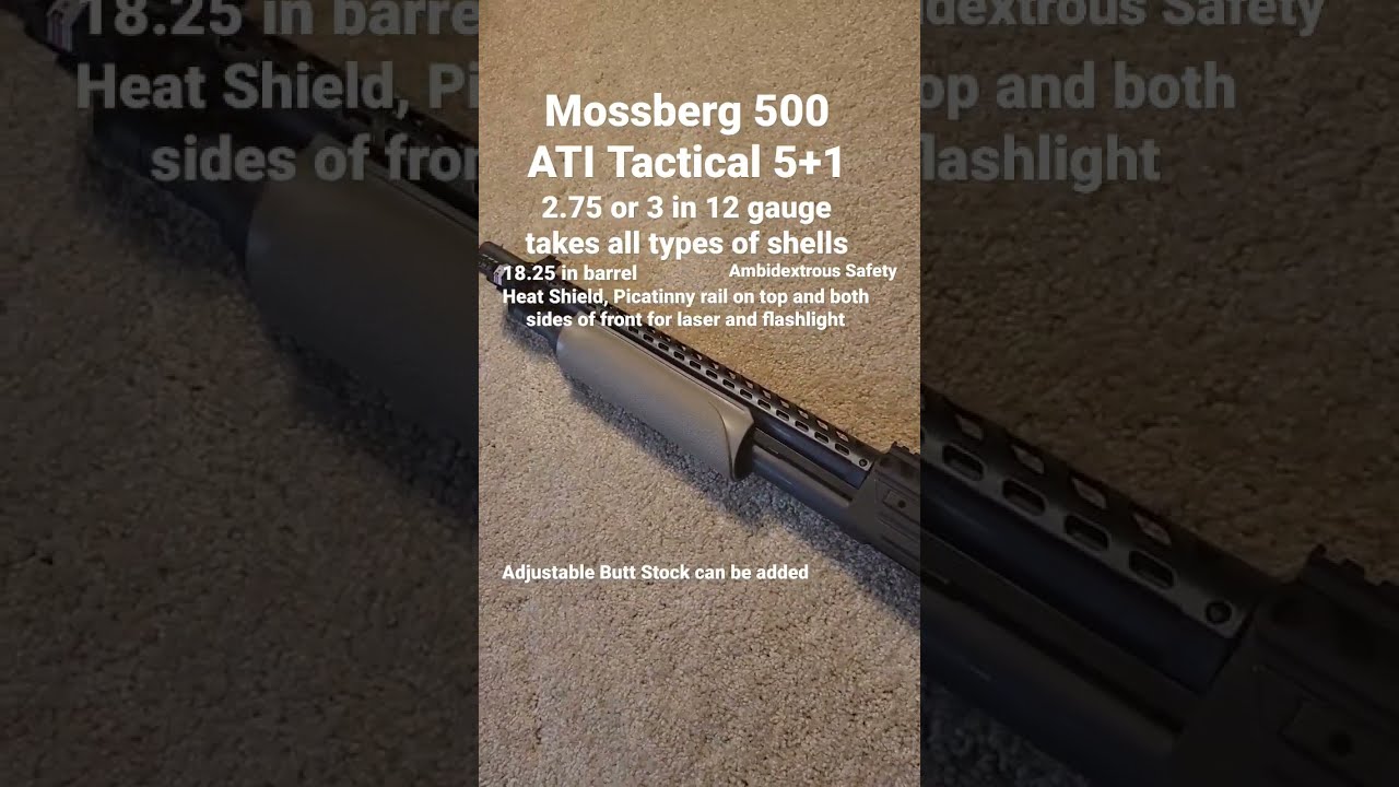 Mossberg 500 ATI Tactical 18 25 In Barrel Pistol Grip Pump Shotgun 5 Or 6 1 12 Gauge