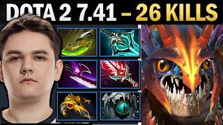 Slark Dota 2 7.41 with 26 Kills and Bloodthorn - Dota Gameplay