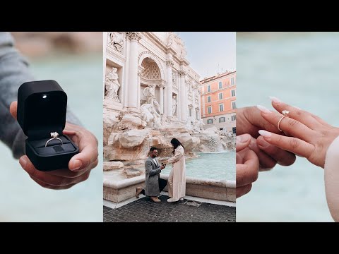 A Romantic Surprise Proposal at Trevi Fountain, Rome