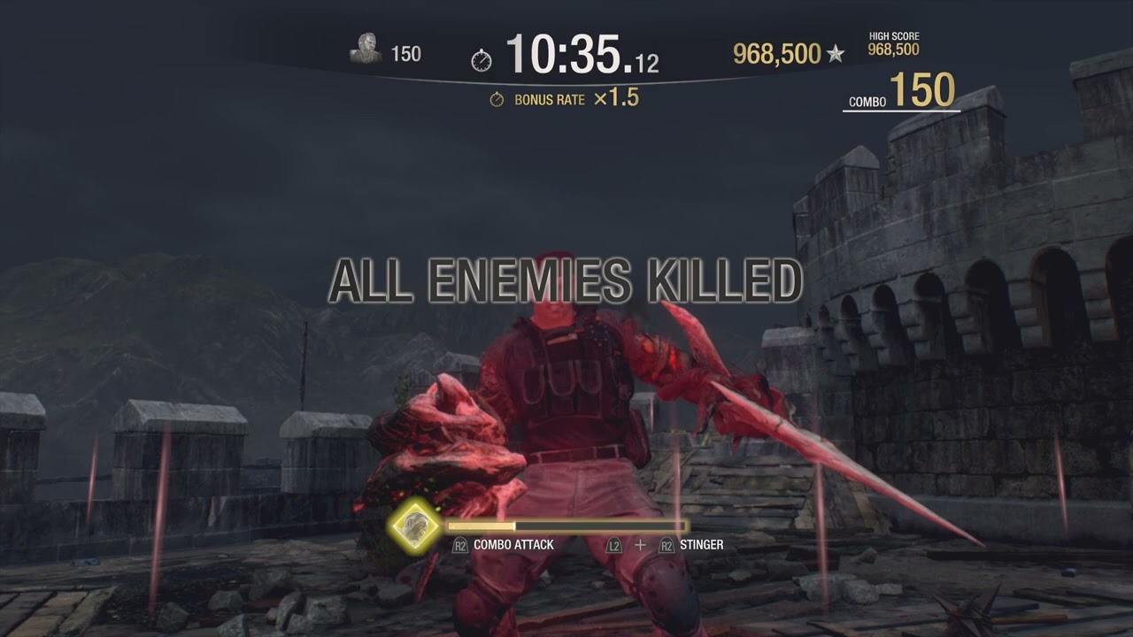 Krauser alternate victory pose MERCENARIES MODE - RE4 REMAKE