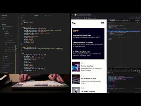 ASMR Programming - Mobile Sliding Menu on Basic HTML / CSS Website (No Talking - Part 3)