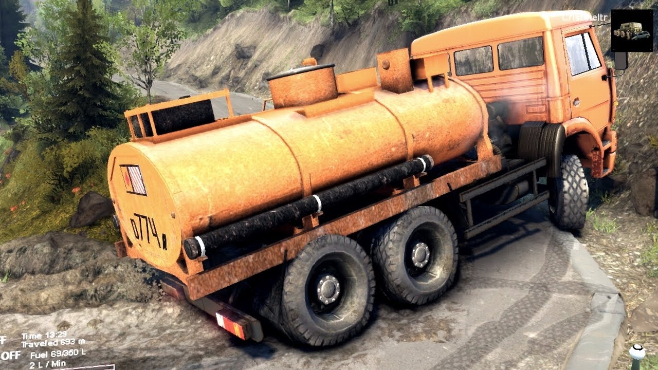SPINTIRES 2014 - The Hill Map - Kamaz Fuel Cistern Removing the 3rd Cloacking