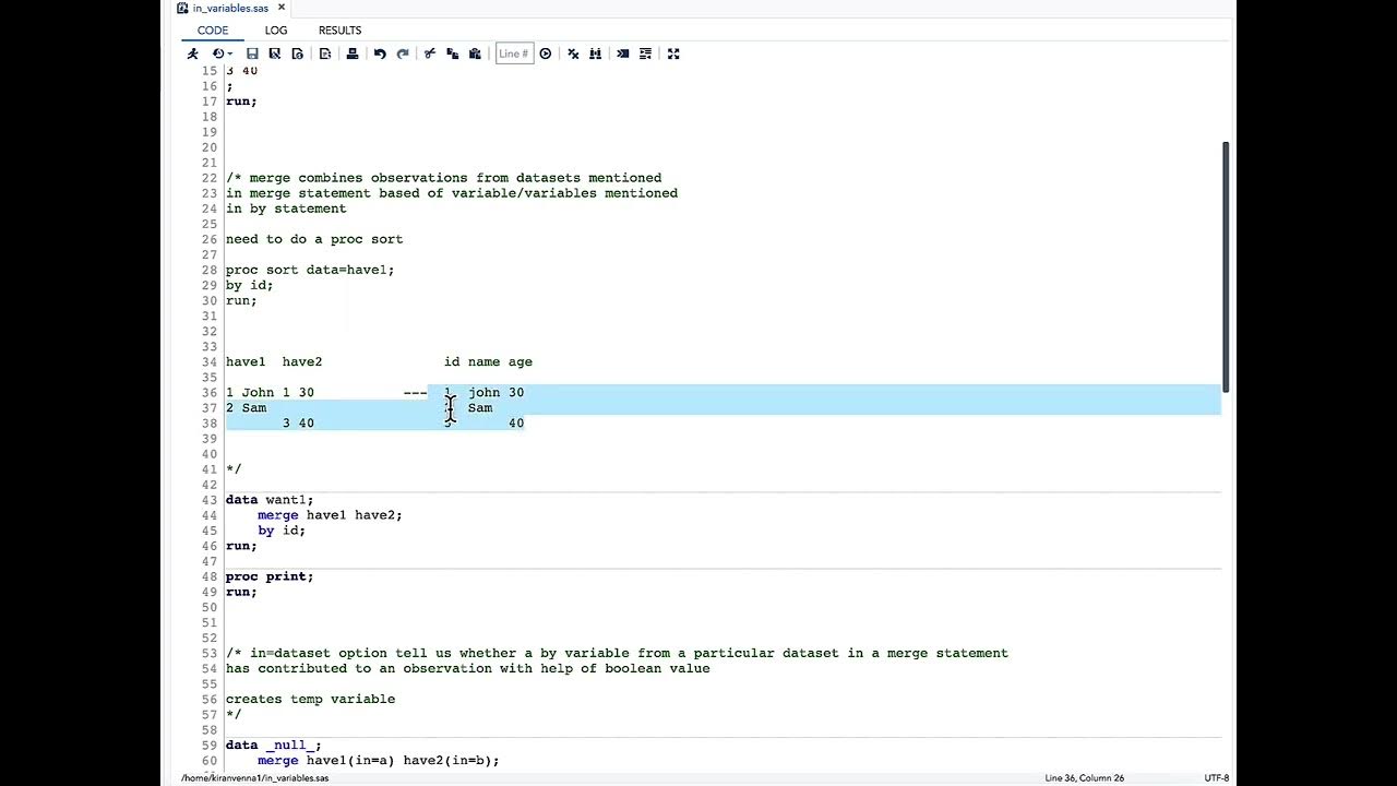 Understanding in=dataset option in a merge statement - YouTube