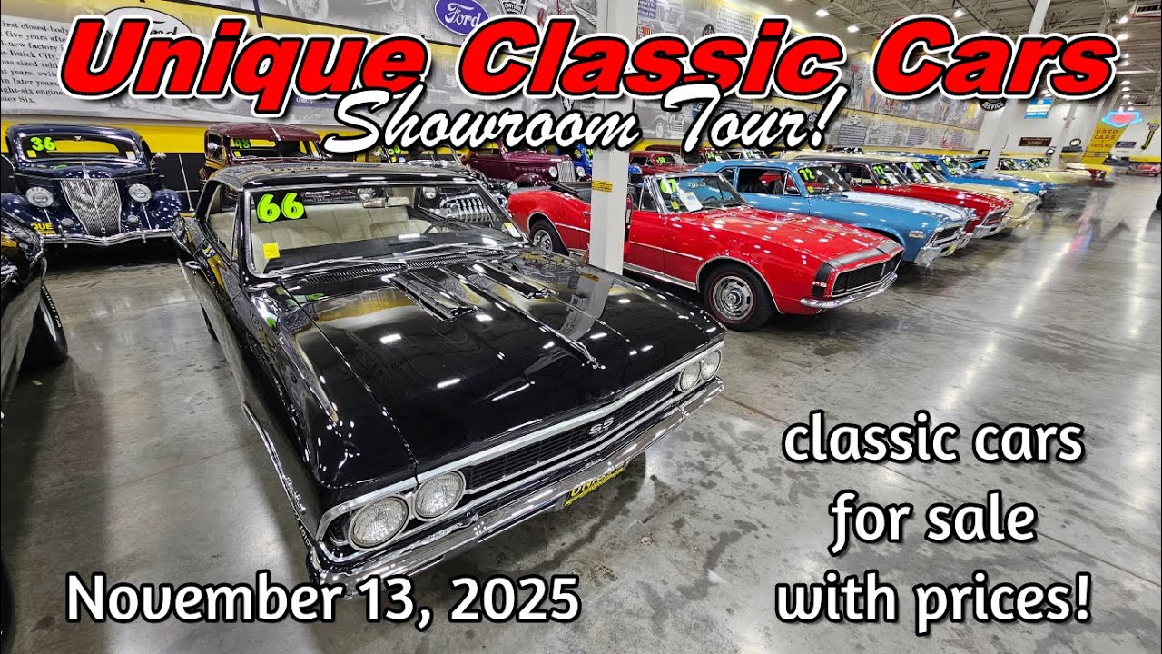 CLASSIC CARS FOR SALE !! Unique Classic Cars Lot Walk 11 13 2025 - muscle cars - hot rods - trucks