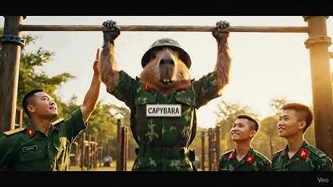 Capybara được huấn luyện trên thao trường. #trending #capybara #funny #quandoi #haihuoc #shortvideo