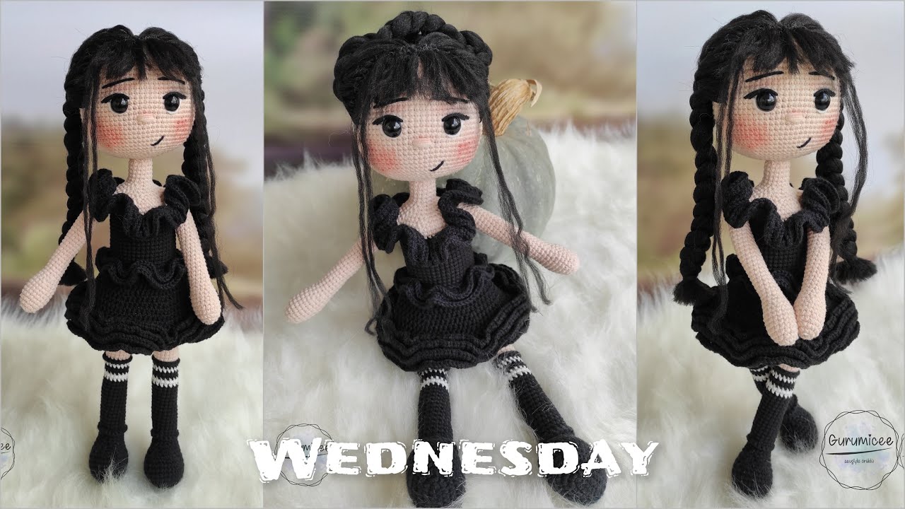 Amigurumi Wednesday PART 4  |Saç ekimi ve elbise parçası|