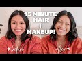 15 MINUTE HAIR + MAKEUP | quick and simple!