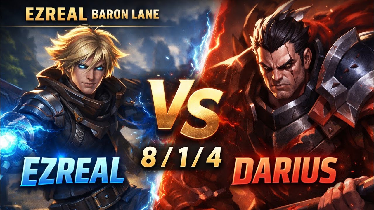 EZREAL vs DARIUS | Baron Lane Pressure Game (8/1/4) | Wild Rift