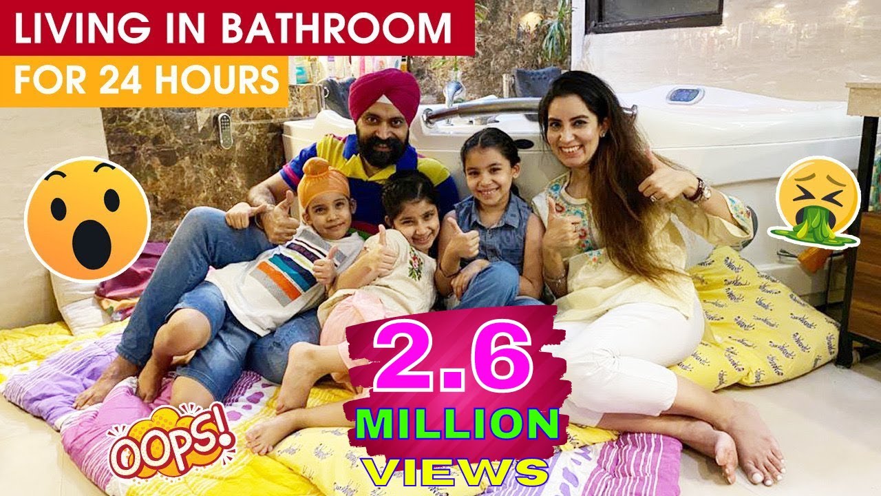 Challenge - Living In Bathroom - 24 Hours | Ramneek Singh 1313 