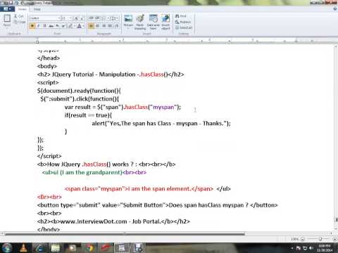 HASCLASS METHOD IN JQUERY DEMO