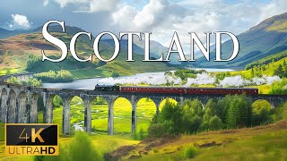 FLYING OVER SCOTLAND (4K Video UHD)  Peaceful Piano Music With Beautiful Nature Film For Relaxation