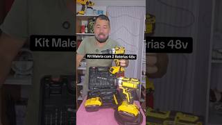 Parafusadeira Furadeira C/2 Baterias Maleta Kit Completo Led Eixo Flexível Vários Níveis Torque