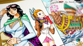 Drawing the Straw Hat 21 Yrs. Later w/ their Own Vice Captains & Pirate Ships [ PART 2 ] | One Piece