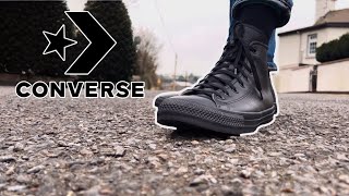 Converse Black Chuck Taylor All Star Leather Hightopshoe Unboxing