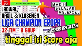 File Excel - Membuat File Klasemen Liga Champion Eropa screenshot 4