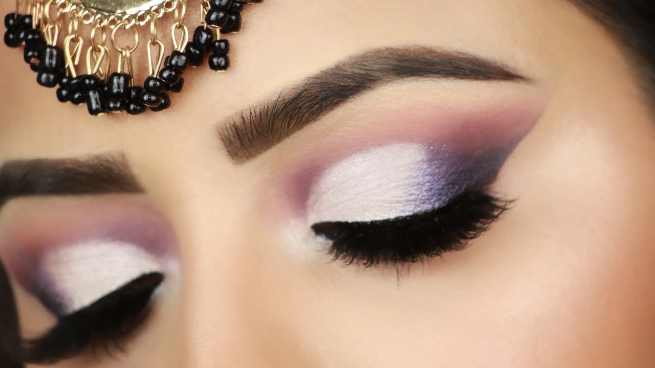 Step by Step Purple Silver Cut Crease Makeup Tutorial (HINDI)| Deepti Ghai Sharma