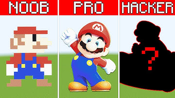 Pixel Art NOOB vs PRO vs HACKER Mario in Minecraft