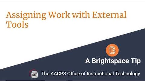 Assigning External Tools Brightspace