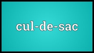 Cul-de-sac Meaning