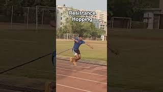 Sled Pull Workout for Jumper :- Resistance Hopping #longjumpworkout #longjumptips #longjumper