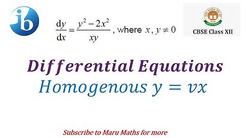 Differential equations Class 12 homogeneous method