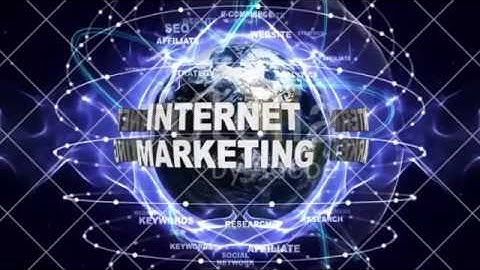 INTERNET MARKETING Text Animation and Earth, Rendering, Background, with Keyboards, Loop, 4k