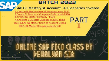 Create GL Master at Company code Level- FSS0 & GL Master centrally- FS00 | Checking GL at Data Base
