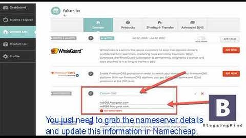 How to change the name servers with NAMECHEAP