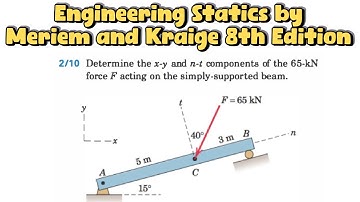 Determine the xy and nt components of the force F. | Engineers Academy