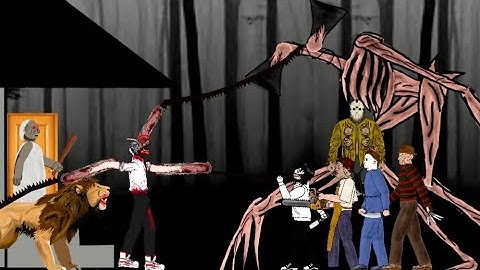 ChainSawMan vs Siren Head, Jason Voorhees, Freddy Krueger, Michael Myres, Leather Face, Jeff.